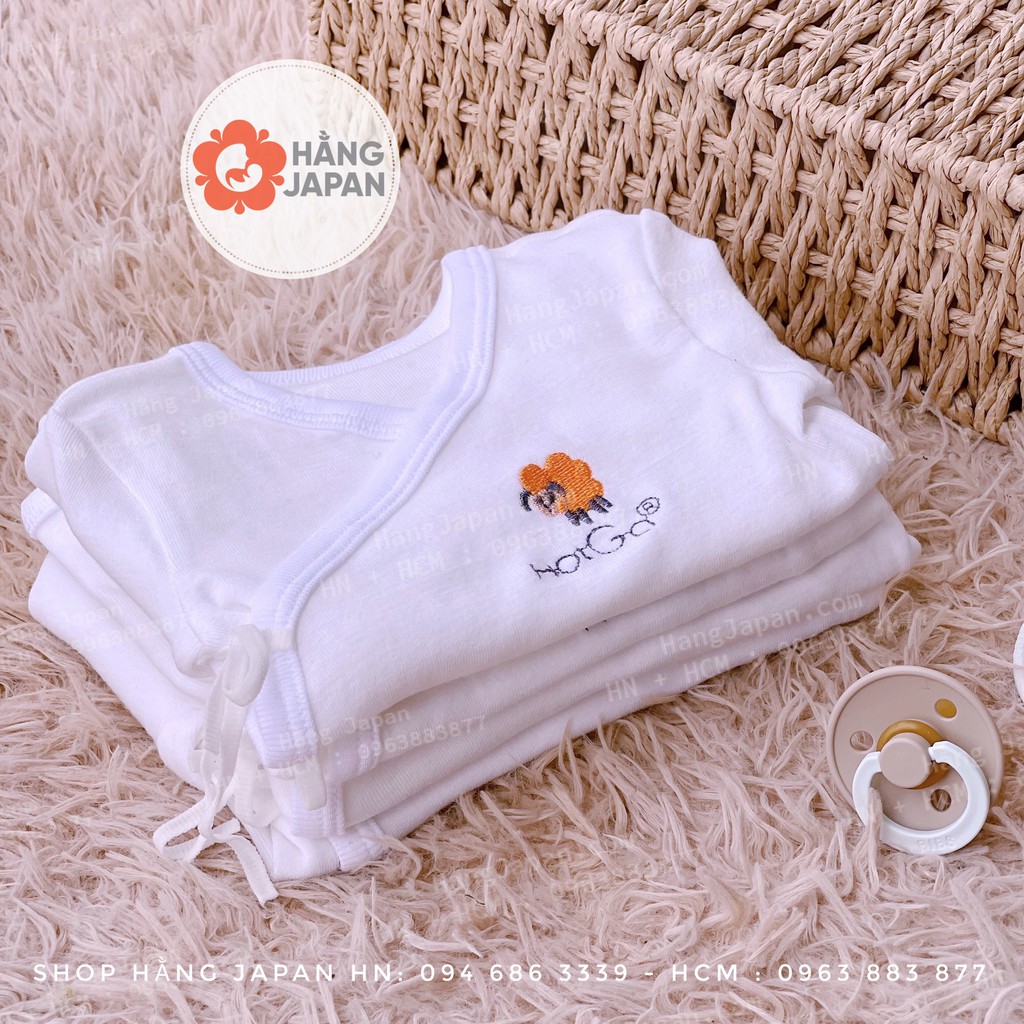 Áo quần sơ sinh cột dây tay dài HotGa cho bé dưới 6kg 100% cotton thoáng mát, thấm hút mồ hôi tốt, co dãn tốt ngẫu nhiên