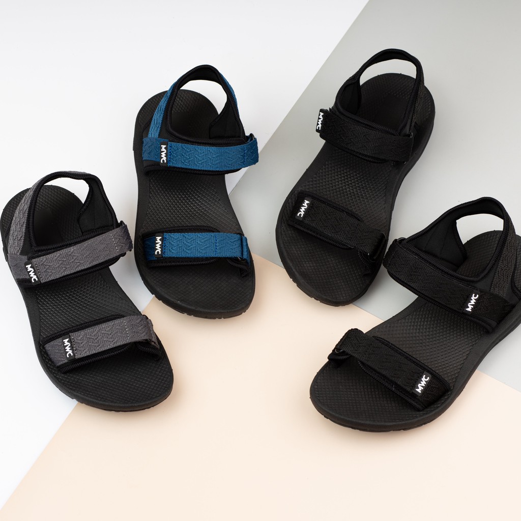 Giày Sandal Nam MWC Quai Ngang Basic Thời Trang Streetwear Thoải Mái NASD-7036