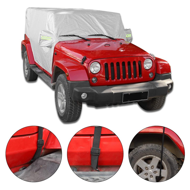 Tấm Bạt Phủ Xe Hơi Chống Tia UV / Mưa / Bụi Bẩn Tiện Dụng Cho Jeep Wrangler JK JL 4 Door 2007-2021