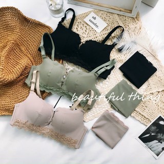 [Size 32-38] Bộ đồ lót, áo lót không gọng viền lượn sóng quyến rũ, hàng cao cấp [Ảnh Thật] AS193
