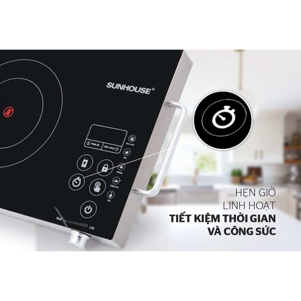 Bếp hồng ngoại cảm ứng SUNHOUSE SHD6017 - 2000W ✅ Tặng Kèm Vỉ Nướng ✅ Bảo hành chính hãng 12 tháng