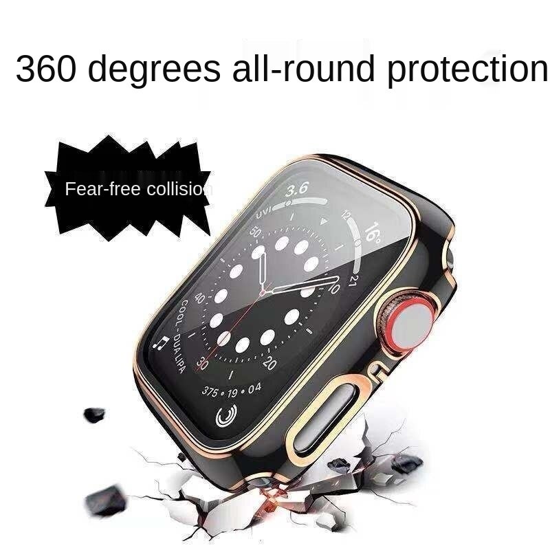 Vỏ PC cứng APPLE WATCH bảo vệ màn hình + kính cường lực cho iWatch 7 / 6 / 5 / 4 / 3 /SE 45mm / 40mm / 42mm / 38mm /41mm / 44mm Dây đeo Apple Watch