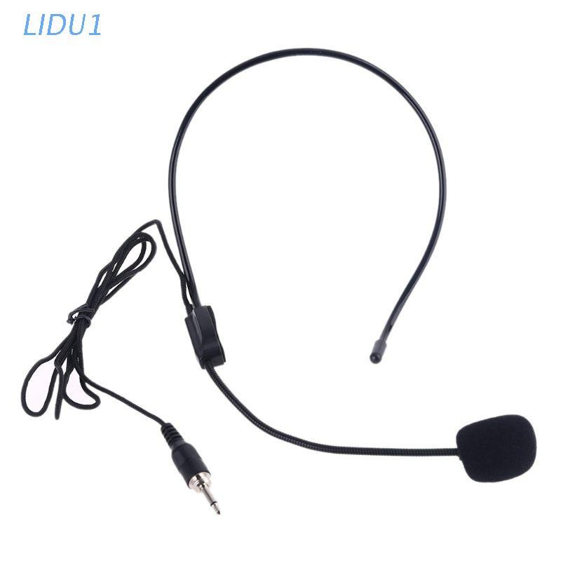 LIDU1  Screw Thread 3.5mm Wired Microphone Head Wear Guide Condenser Mic For Loudspeaker Tour Guide Teaching Lecture Speech