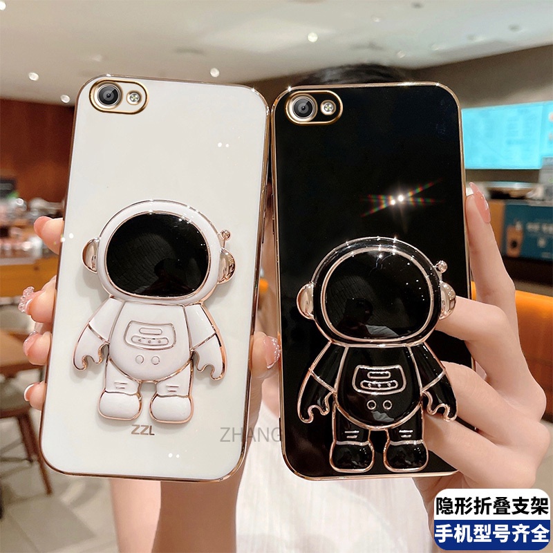 ốp lưng oppo f1s a83 TPU Mạ điện 3D Phi hành gia có chân đế ốp điện thoại oppo f1s a83