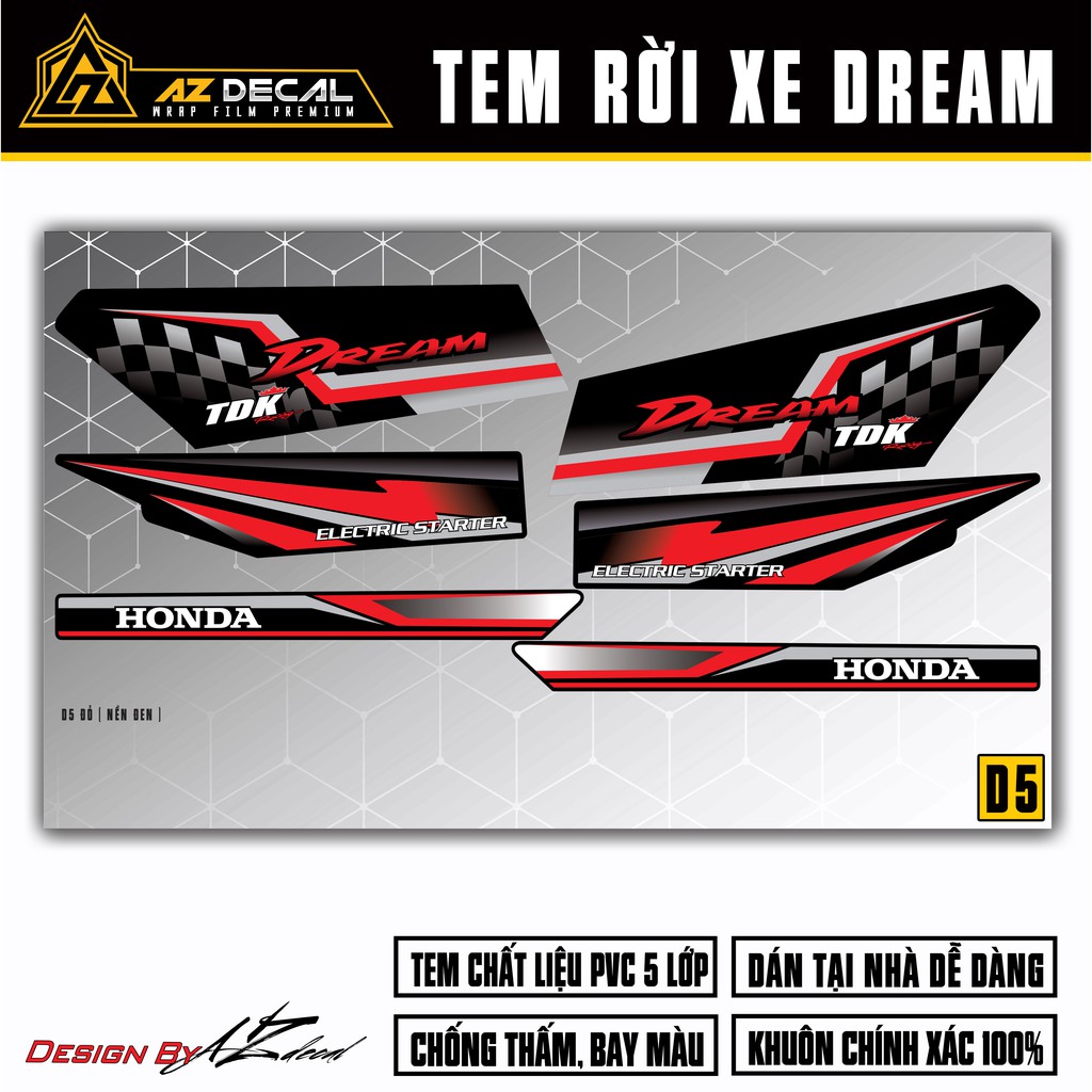 Tem Chế Dream Việt &amp; Thái Cực Chất | D5 | Decal Dán Dream Cao Cấp Chống Nước, Bền Màu, Dễ Sử Dụng
