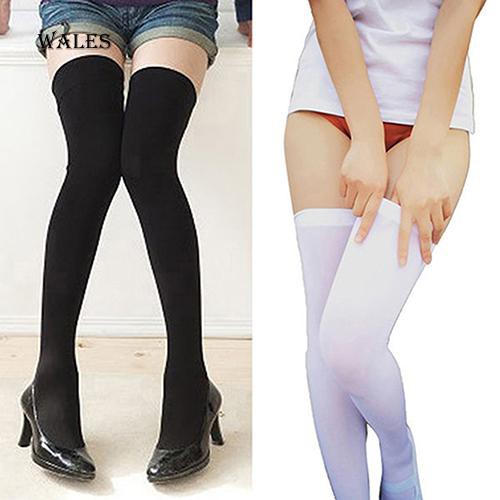 Tất dài ngang đầu gối màu trơn thời trang
