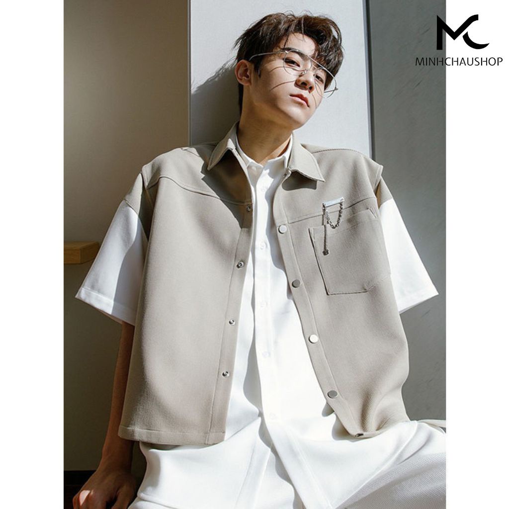 Áo Gile Nam Nữ Sanminhchau Áo Gile Vest Form Rộng Dáng Unisex Phong Cách Hip Hop Glx 01