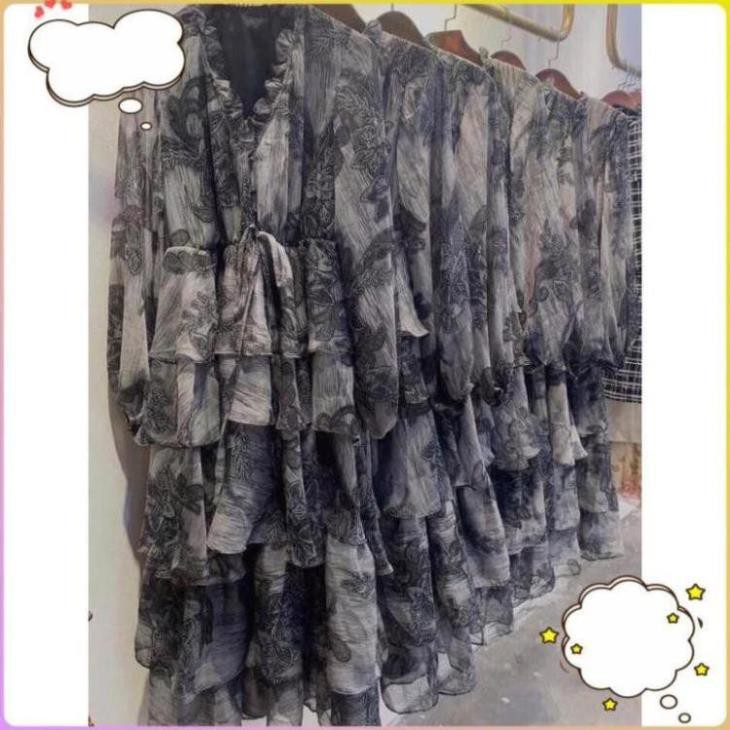 Hàng Thiết Kế Cao Cấp - Váy maxi đầm maxi hoa nhí cổ chữ V sang trọng quý phái | BigBuy360 - bigbuy360.vn