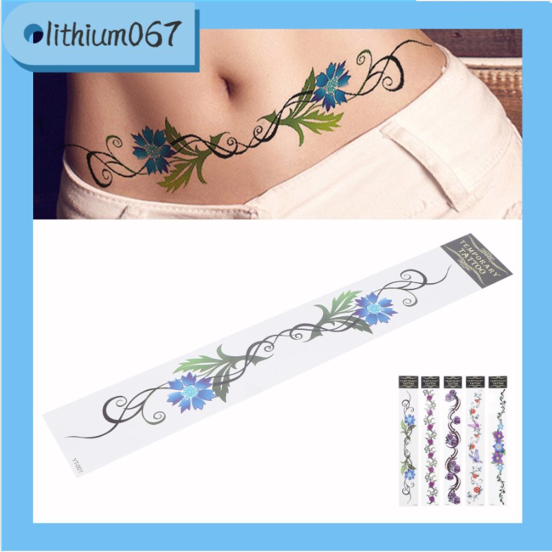 Hình xăm dán tạm thời họa tiết hoa cá tính cho nữ