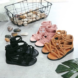 [SANDAL BÉ GÁI] -  DÂY CHÉO DA LỘN CÓ KHOÁ KÉO SAU (ORDER KHÔNG SẴN)