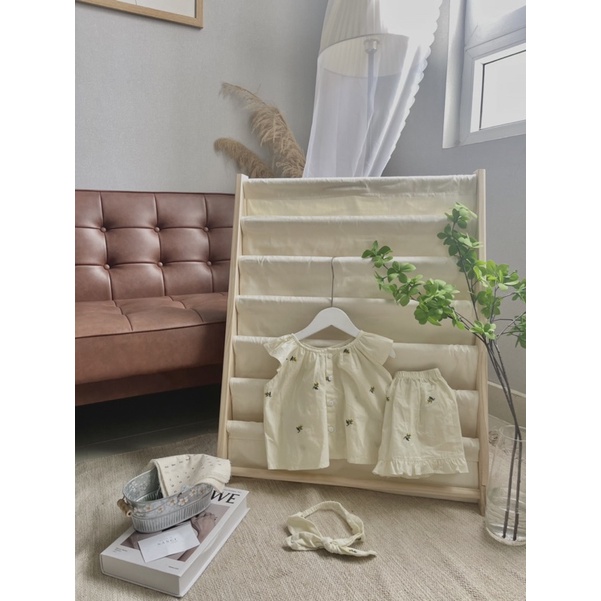 Áo + quần + Nơ hoa nhí thêu bộ mùa hè em bé nanci room