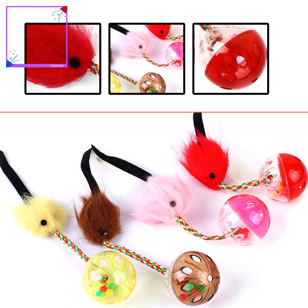 Bóng Đồ Chơi Có Chuông Hình Chuột Giải Tỏa Căng Thẳng Cho Mèo Cưng