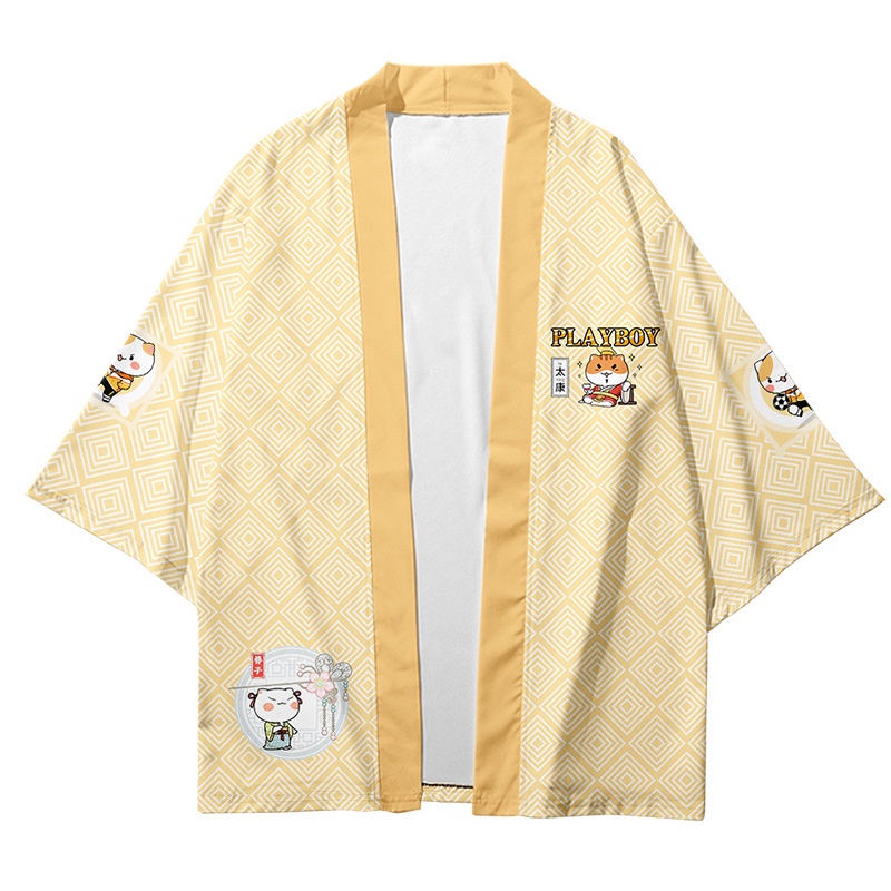Áo Choàng Kimono Hai Chiều In Hình Mèo Haori Anime If History Is A Group Of Meow