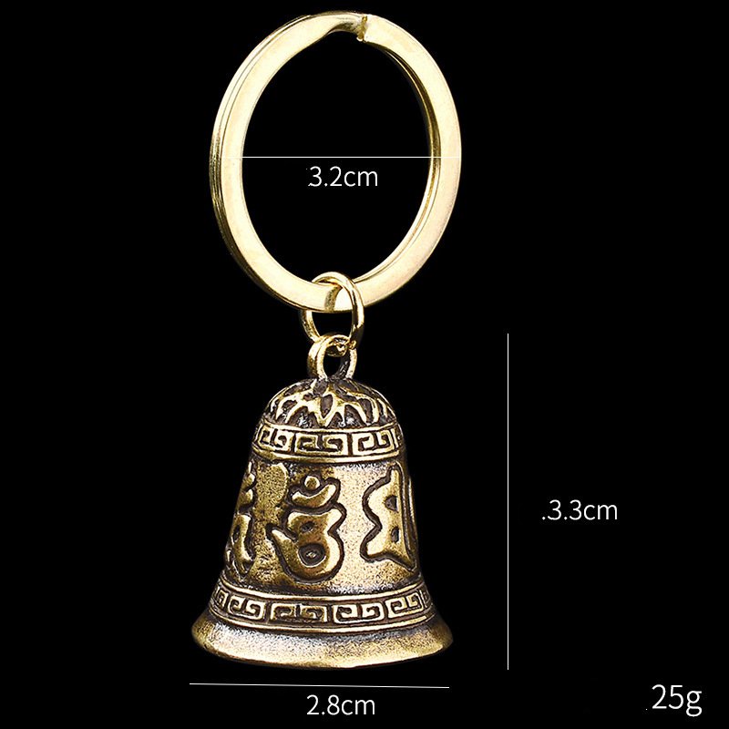 Móc Khóa Trang Trí Bằng Đồng Thau Chuông Đồng 6 Ký Tự