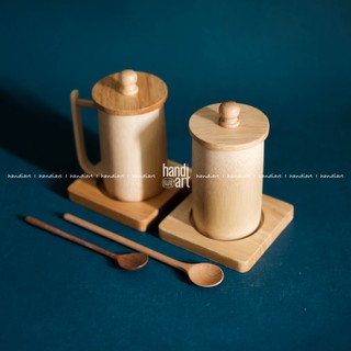 Bộ lót ly/nắp ly gỗ tre