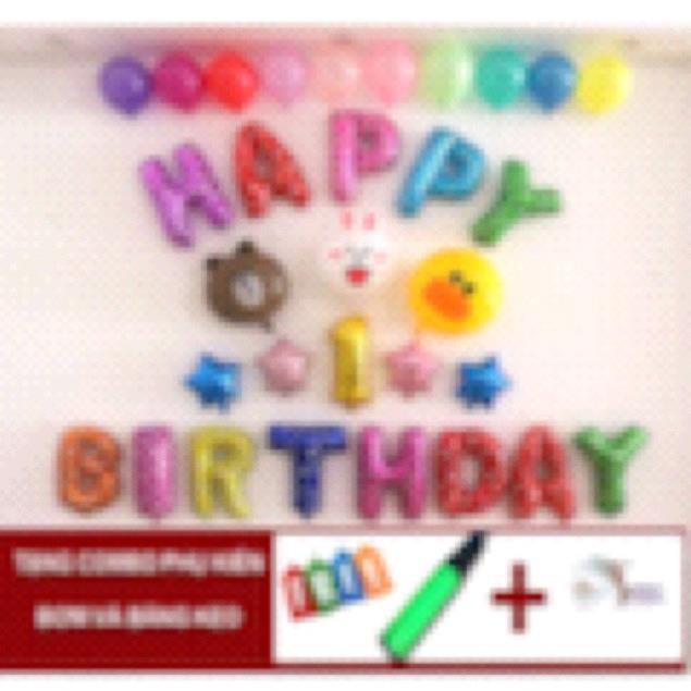 Sét bóng happy birthday kèm bơm