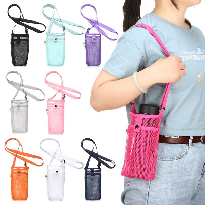 Vỏ Bọc Bình Nước Giữ Nhiệt Có Dây Đeo Vai Thiết Kế Đường Kính Dễ Điều Chỉnh Tiện Dụng Mang Theo Cắm Trại
