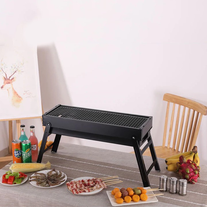 Bếp nướng BBQ ngoài trời dã ngoại nướng than hoa có thể gấp gọn