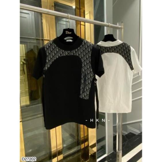 Áo Phông Nam Đi Ô Vân Chữ Chất Cotton Cao Cấp - Áo Phông Đi Ô Phối Vạt Vai Cho Nam