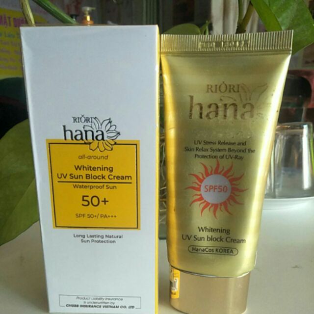 Kem chống nắng Hana Riori 50ml Whitening Uv Sun Block Cream