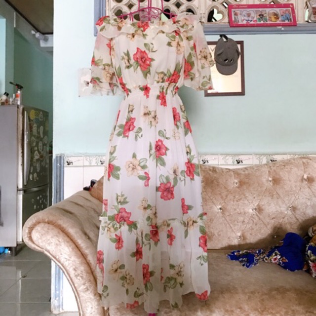 Váy maxi trễ vai