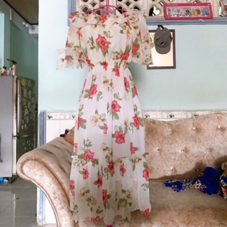 Váy maxi trễ vai