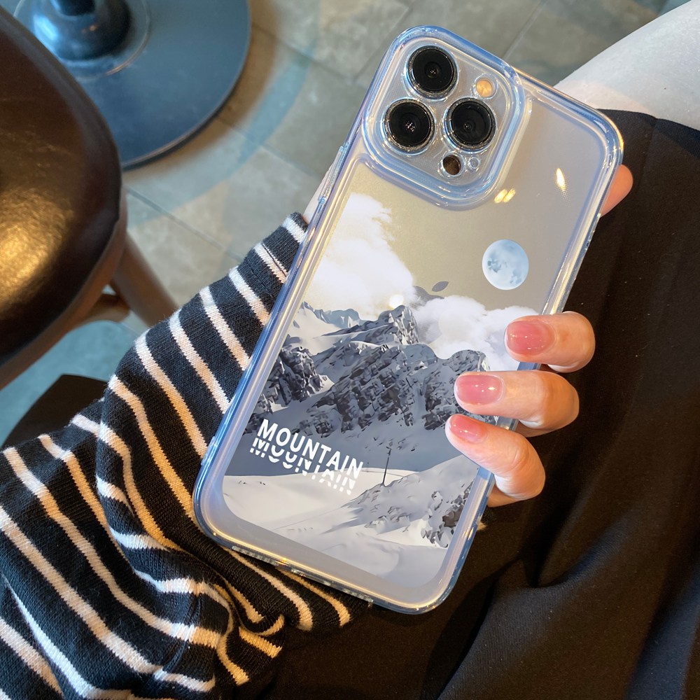Ốp Điện Thoại TPU Trong Suốt Hình Núi Tuyết Cho iPhone 13 Pro Max 11 Pro Max 12 Mini X XR XS Max SE 2020 2022 6 6S 7 8 Plus