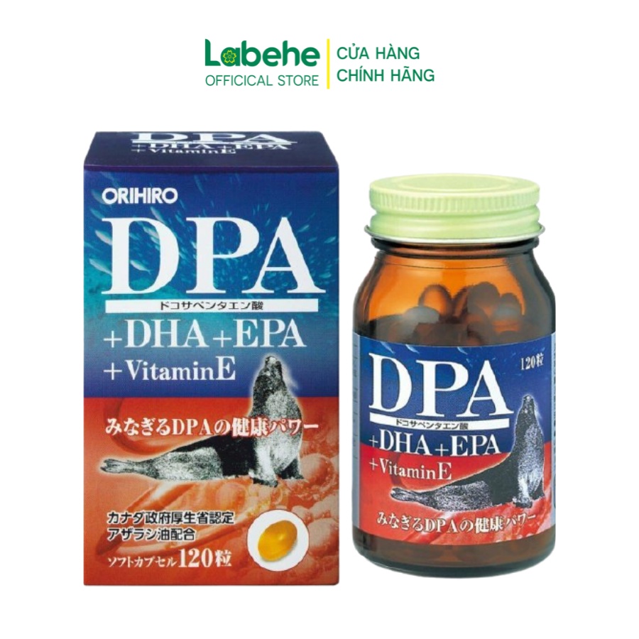 Viên uống bổ não DPA DHA EPA Vitamin E Orihiro 120 viên