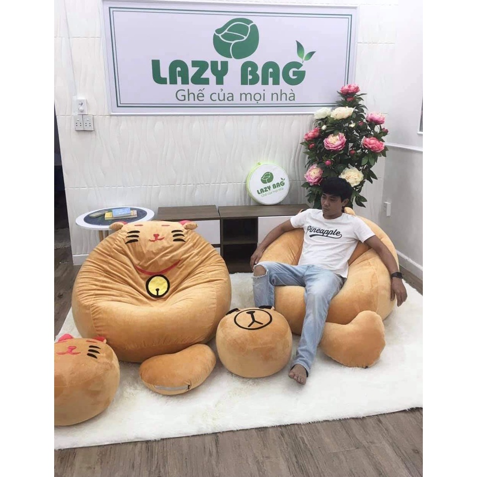Ghế Lười Hạt Xốp Mèo Thần Tài vừa trang trí nhà vừa thư giãn