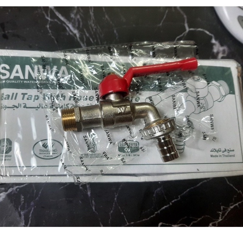 vòi gạt nước Sanwa mạ kẽm phi 21-dùng cho máy giặt , máy rửa bát - bh đổi mới