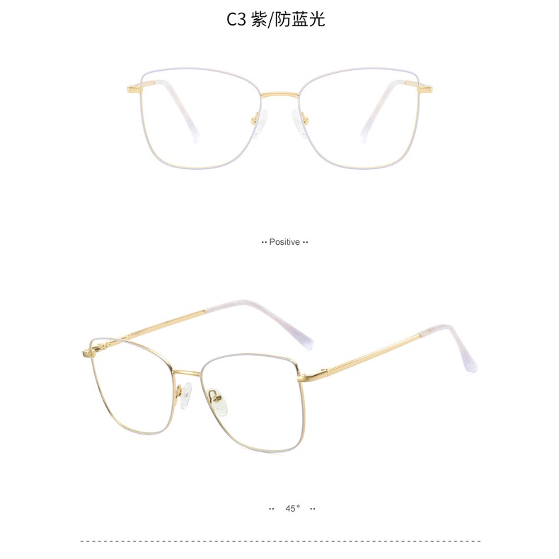 Kính mắt mèo gọng kim loại chống bức xạ phong cách Hàn Quốc thời trang cho nữ