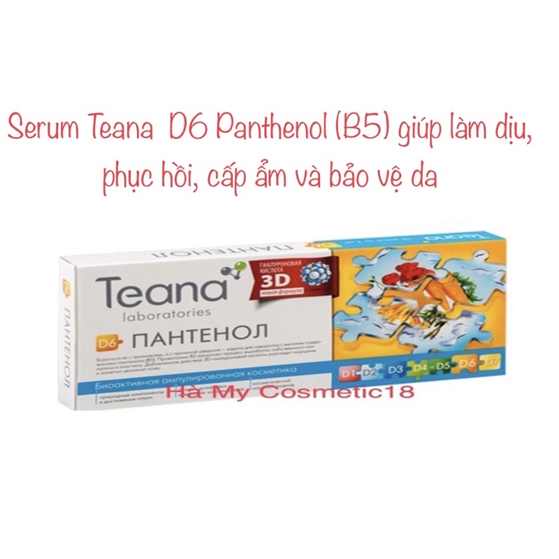 Serum Teana  D6 Panthenol (B5) giúp làm dịu, phục hồi, cấp ẩm và bảo vệ da