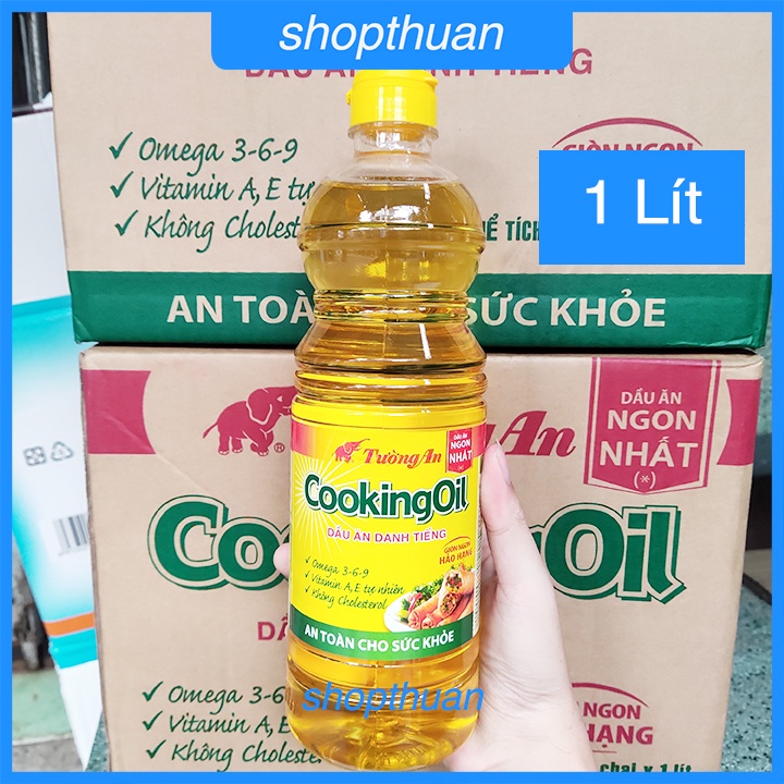 Dầu ăn Tường An Cooking Oil chai 1 lít - Dầu thực vật - HSD : 27/9/23