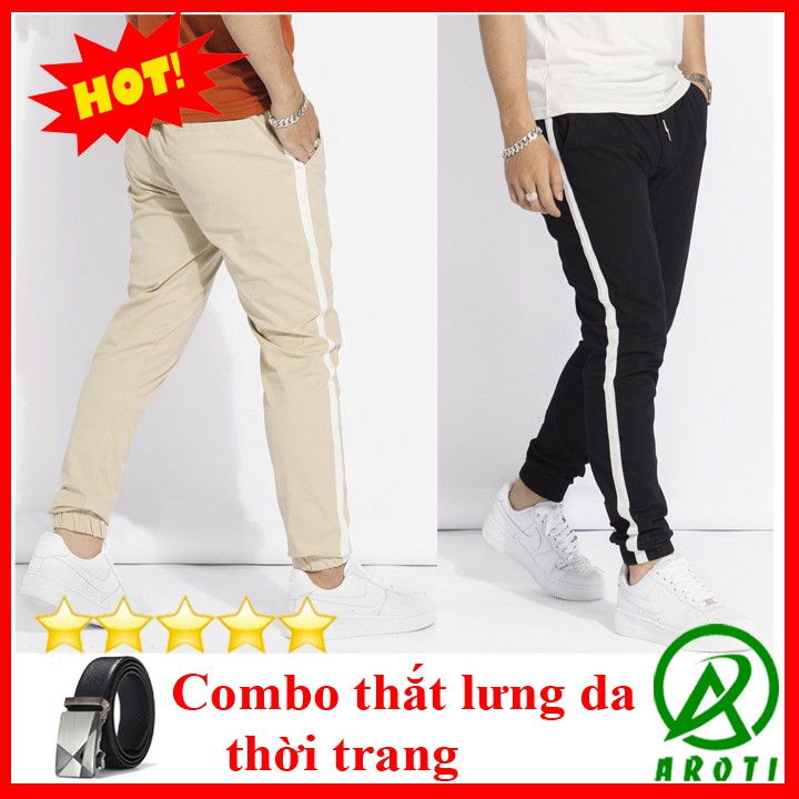 Quần Jogger Nam AROTI Form Slim Fit Vải Kaki Cao Cấp Mềm Mịn, Co Giãn Tốt Dáng Hàn Thể Thao Nhiều Màu- Đủ Size Qk43+TL