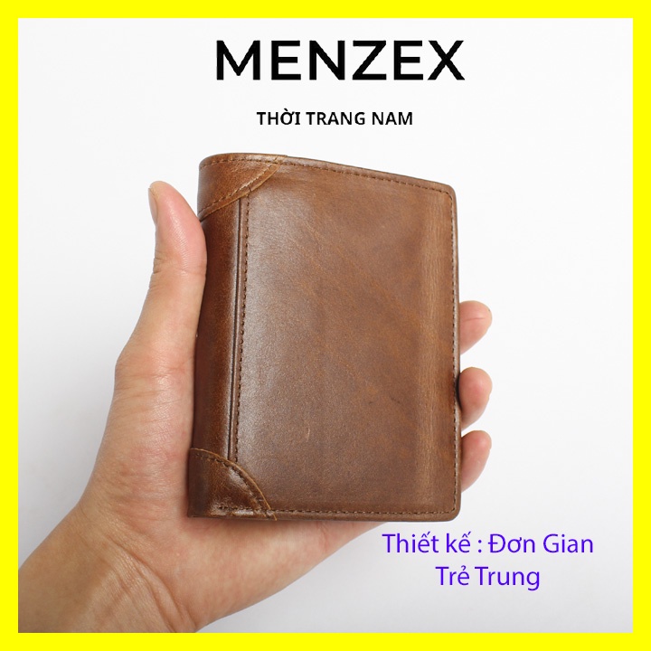 Ví Nam Da Bò Thật Cao Cấp Dáng Đứng Đựng Tiền Đựng Thẻ Bóp Da Đẹp Hà Nội VDT Menzex