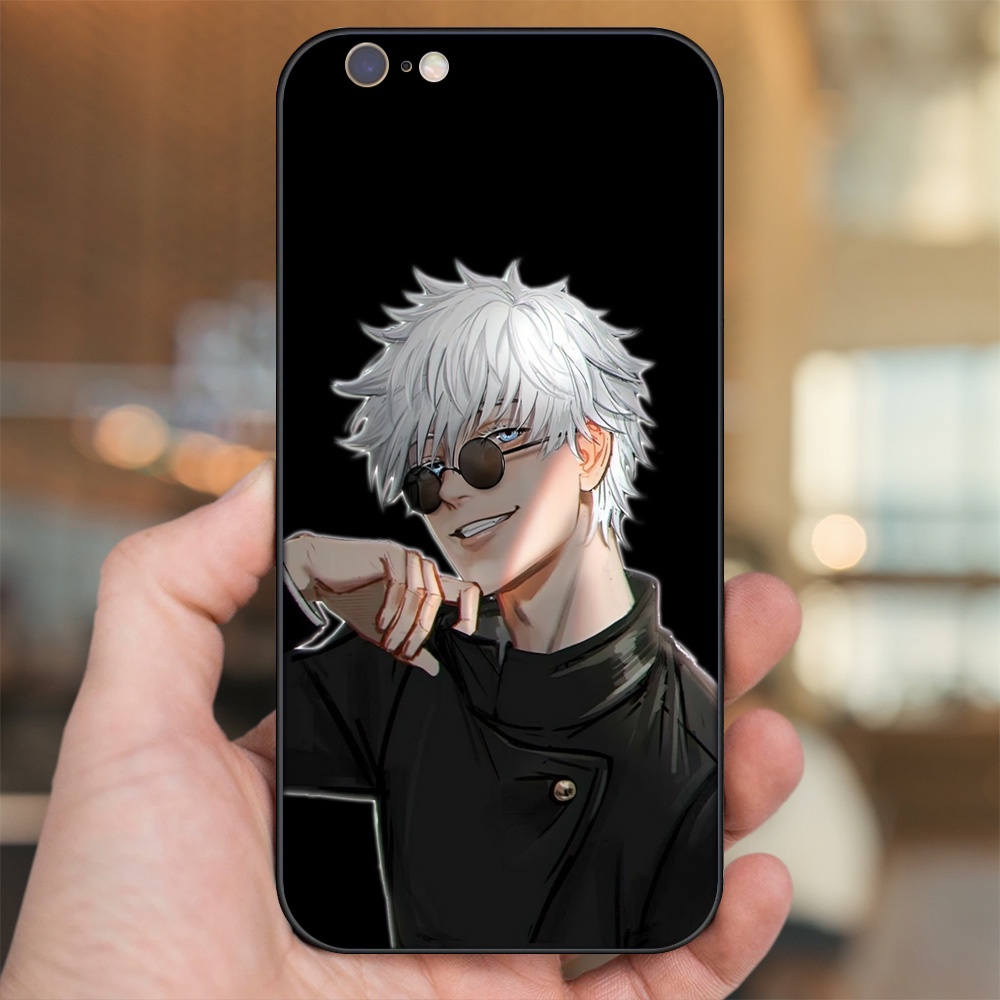 Ốp lưng iPhone 6, 6s dẻo đen cạnh vuông in hình Satoru Jujutsu Kaisen