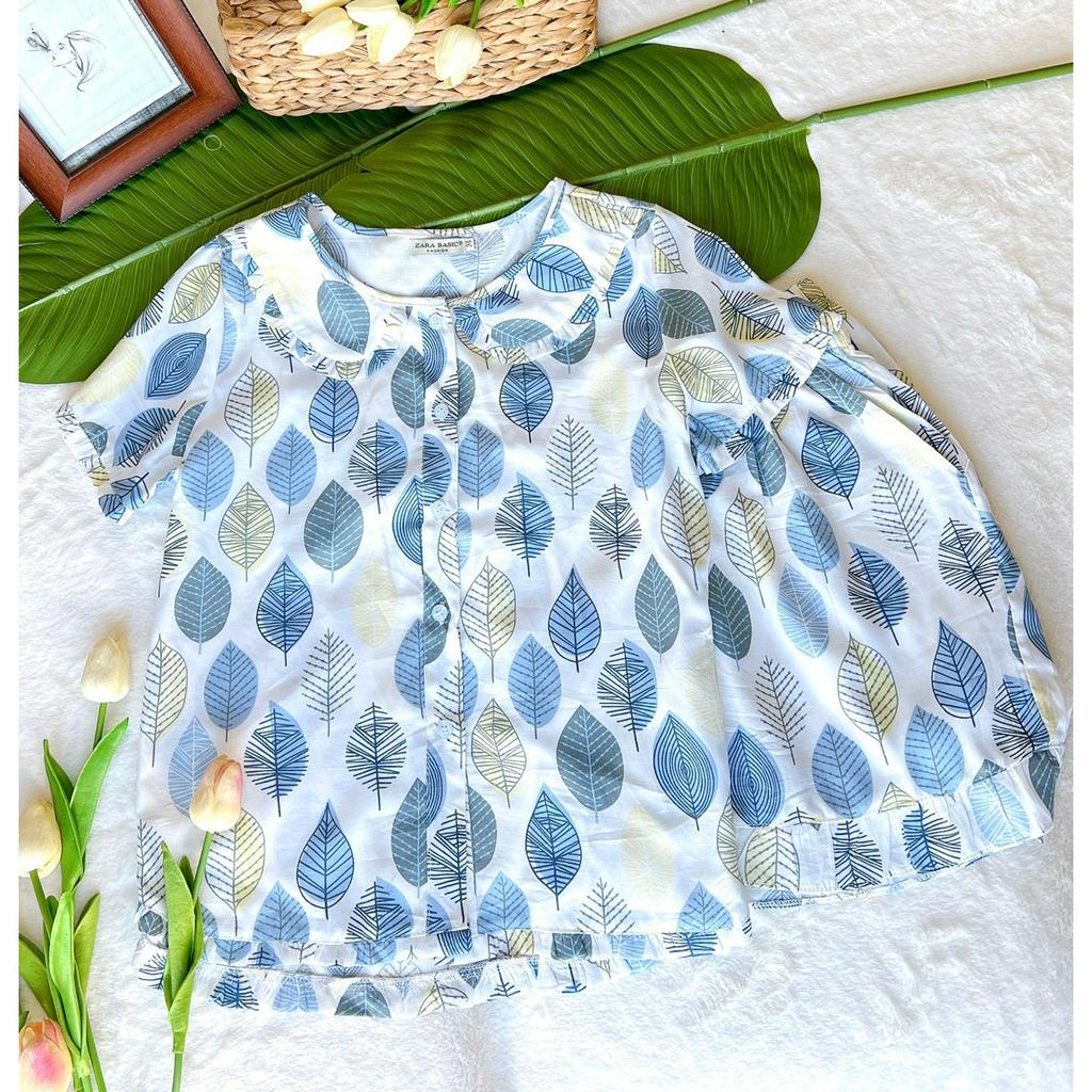 ĐỒ BỘ PIYAMA CỔ SEN  vải Lụa/ kate cotton mềm mát, họa tiết cực xinh