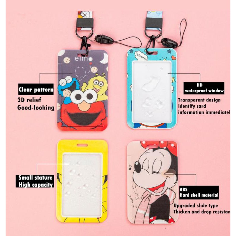 Snoopy Ví đựng thẻ ID có dây đeo cổ in hình Snoopy dễ thương cho nam nữ card holder nam