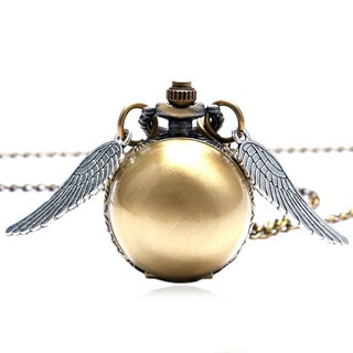 Đồng Hồ Bỏ Túi Vòng Cổ Steampunk Quidditch Pocket Dành Cho Nam Golden Wings Snitch Quartz