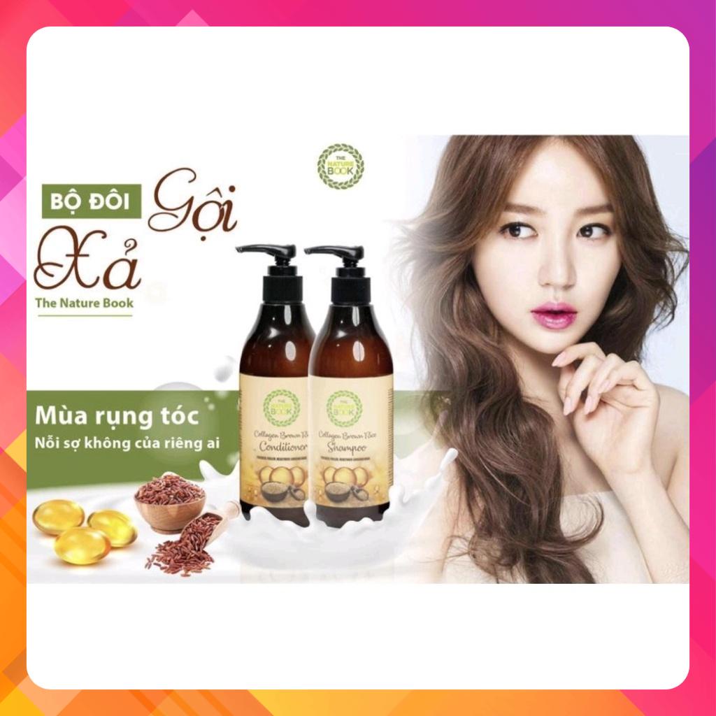 Dầu Xả Collagen Gạo Lứt The Nature Book 300ml - Collagen Brown Rice Conditioner 300ml.