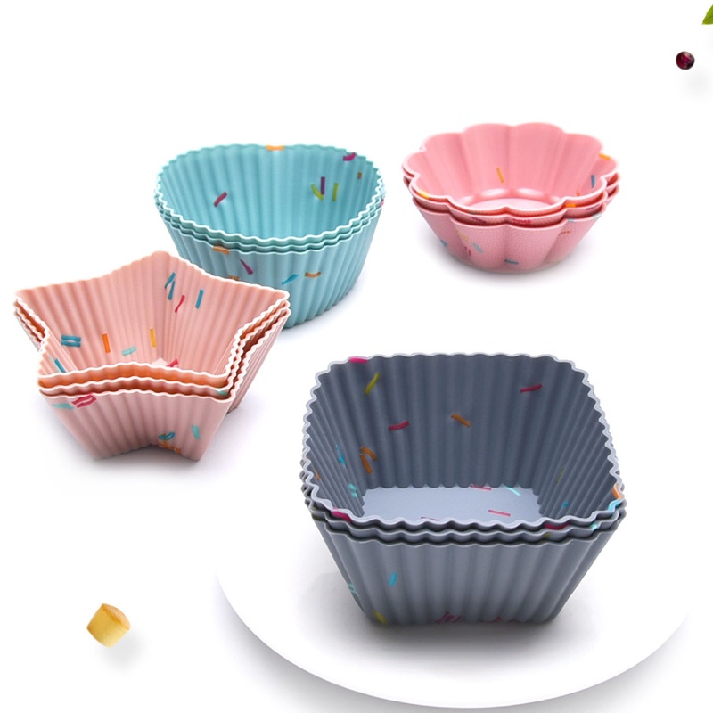 Bộ 4 Cốc Silicone Không Chứa BPA Dùng Làm Bánh Tiện Dụng