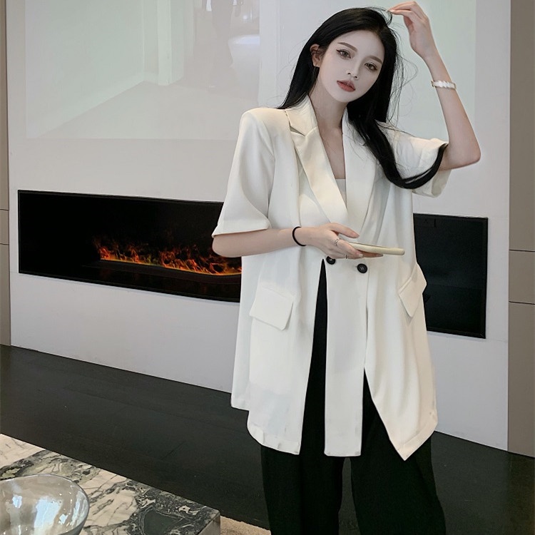 Áo Lửng Dáng Rộng Xẻ Tà Thời Trang Mùa Hè Dành Cho Nữ