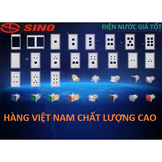 Mặt ổ cắm công tắc Sino Vanlock S18