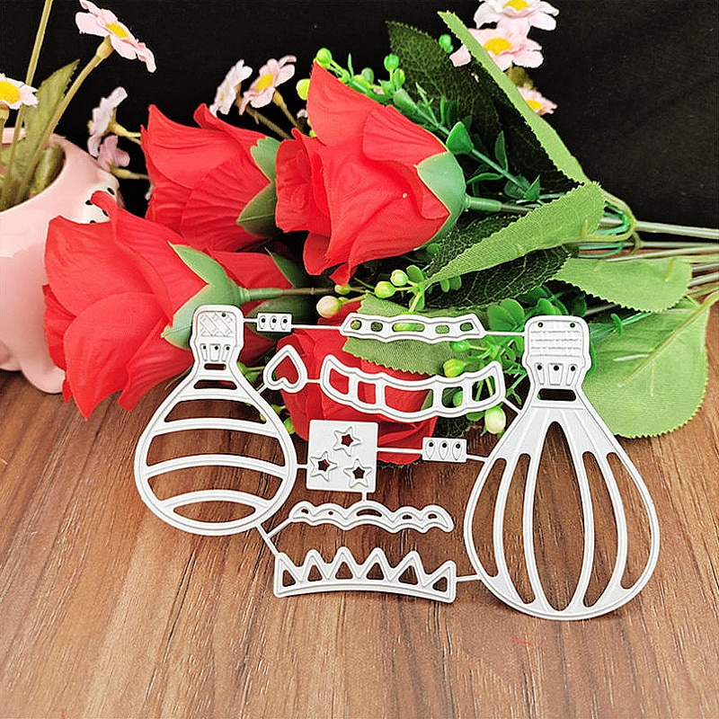 Khuôn Cắt Giấy Kim Loại Hình Khinh Khí Cầu Xinh Xắn