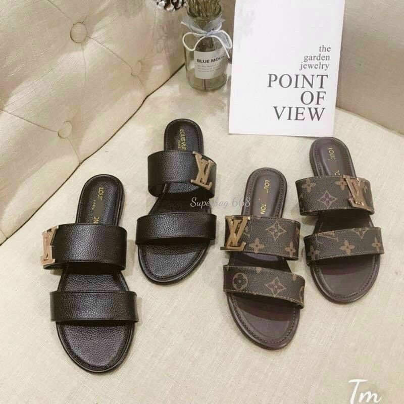 Dép Nữ 2 Quai Da Mềm Chữ Lờ Ơ Lơ Huyền Lờ, Vờ Ê Vê Hottrend Siêu Bền Superbag668 412