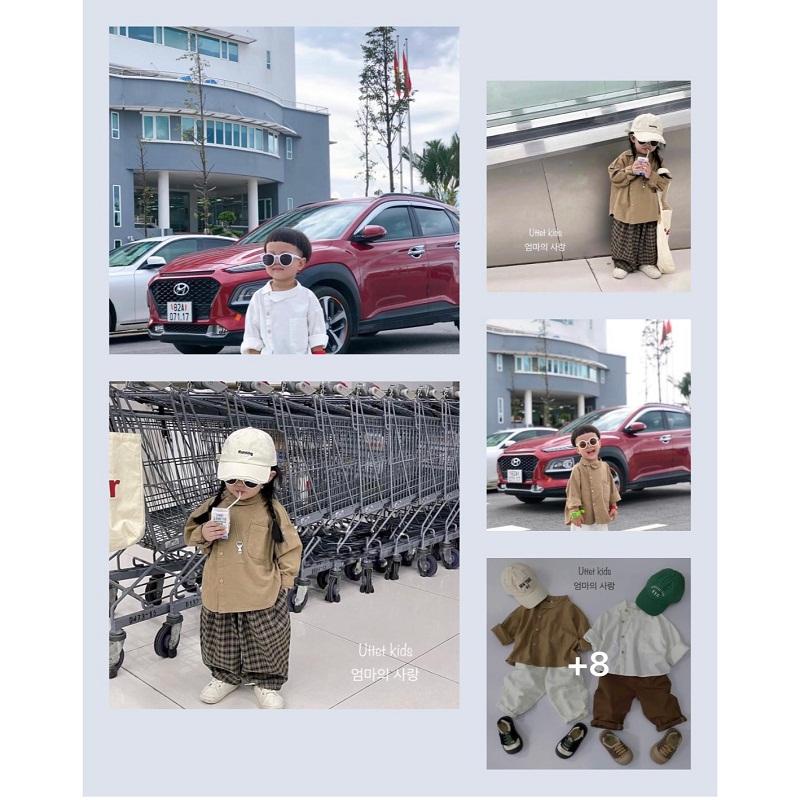 ÁO SƠ MI LỆCH CỔ PHONG CÁCH HÀN QUỐC 996 DÀNH CHO BÉ GÁI VÀ BÉ TRAI