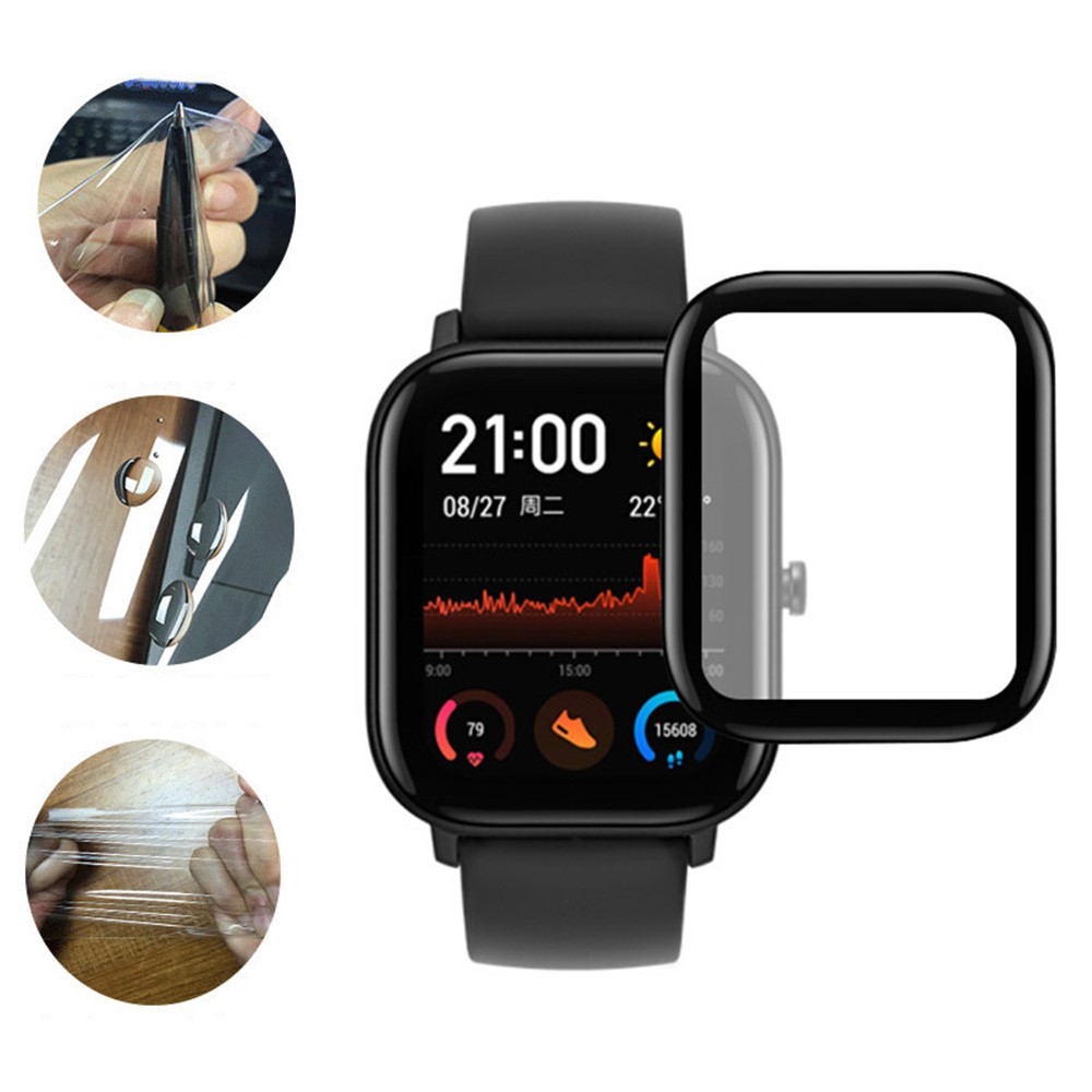 Lớp phủ phim bảo vệ toàn diện trong suốt viền cong 3D cho đồng hồ Amazfit GTS/ màn hình LCD