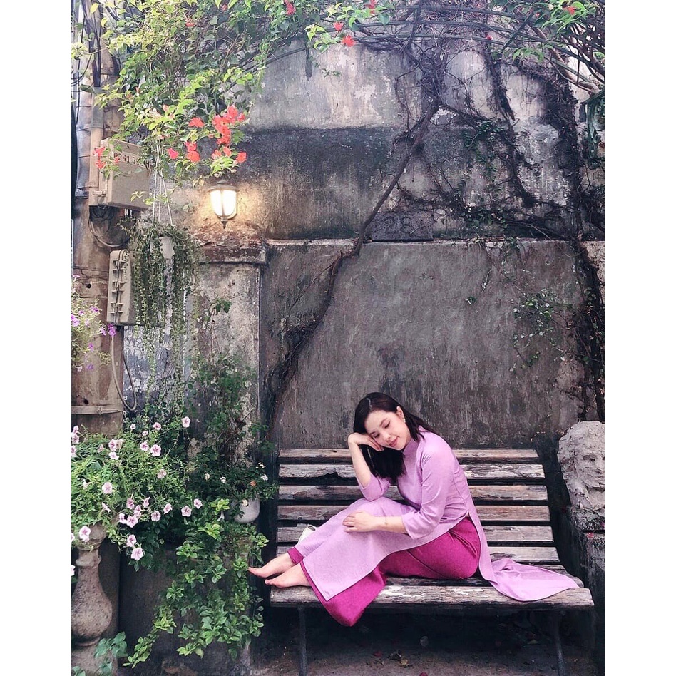 Set Áo dài Rosemary tây thi tím hồng