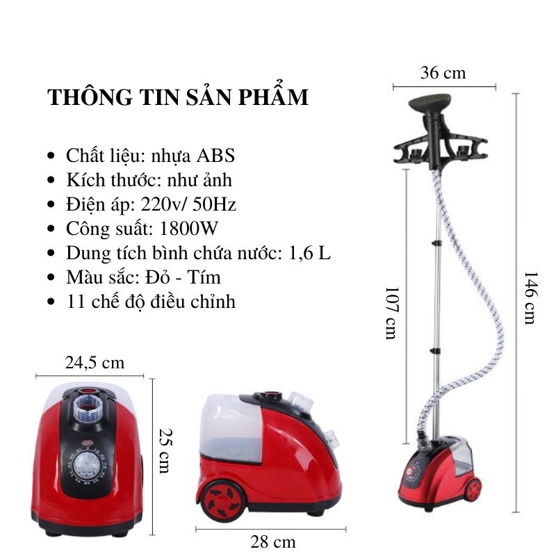 Bàn là hơi nước cây đứng yangzi 1800W bàn ửi 11 chế độ là thẳng mọi loại vải, chế độ an toàn chống quá nhiệt_có bảo hành