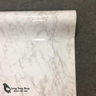 Decal đá hoa cương màu trắng ( vân nhỏ ) - giấy dán tường dán bàn tủ có sẵn keo ( khổ 1,2m )